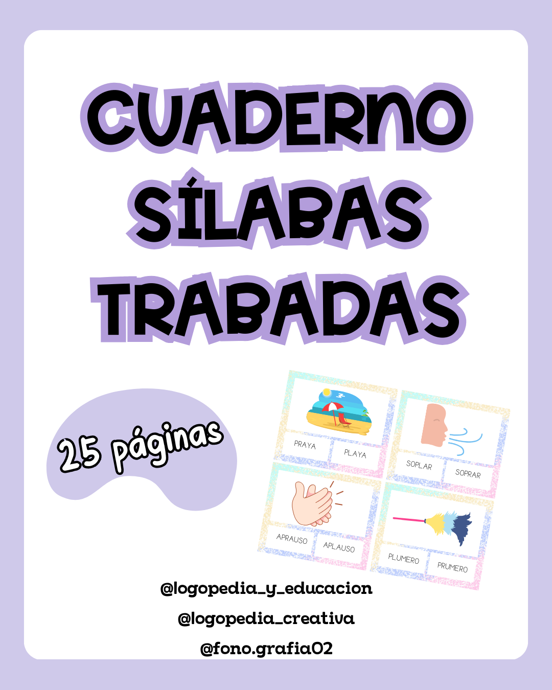 Cuaderno sílabas trabadas