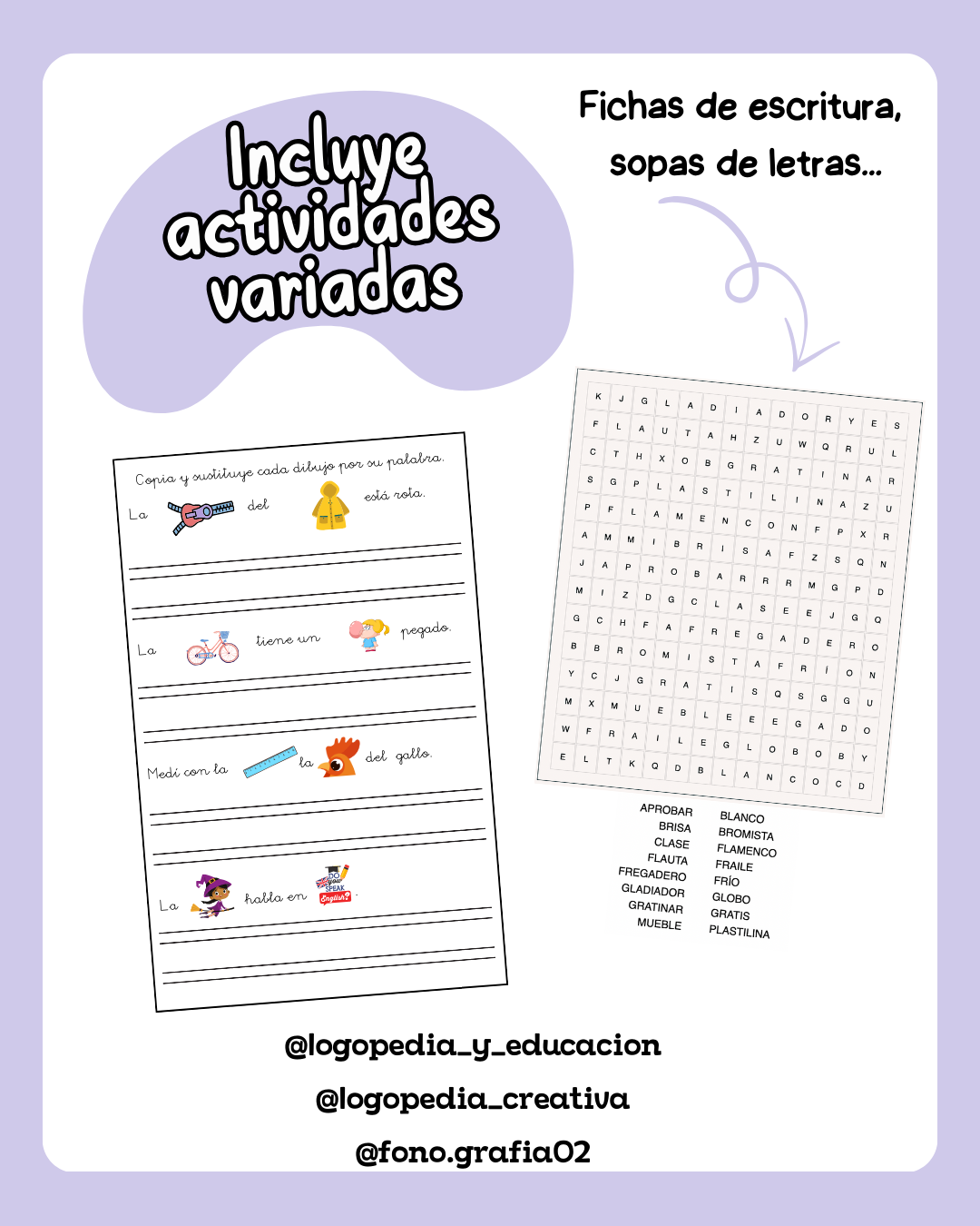 Cuaderno sílabas trabadas