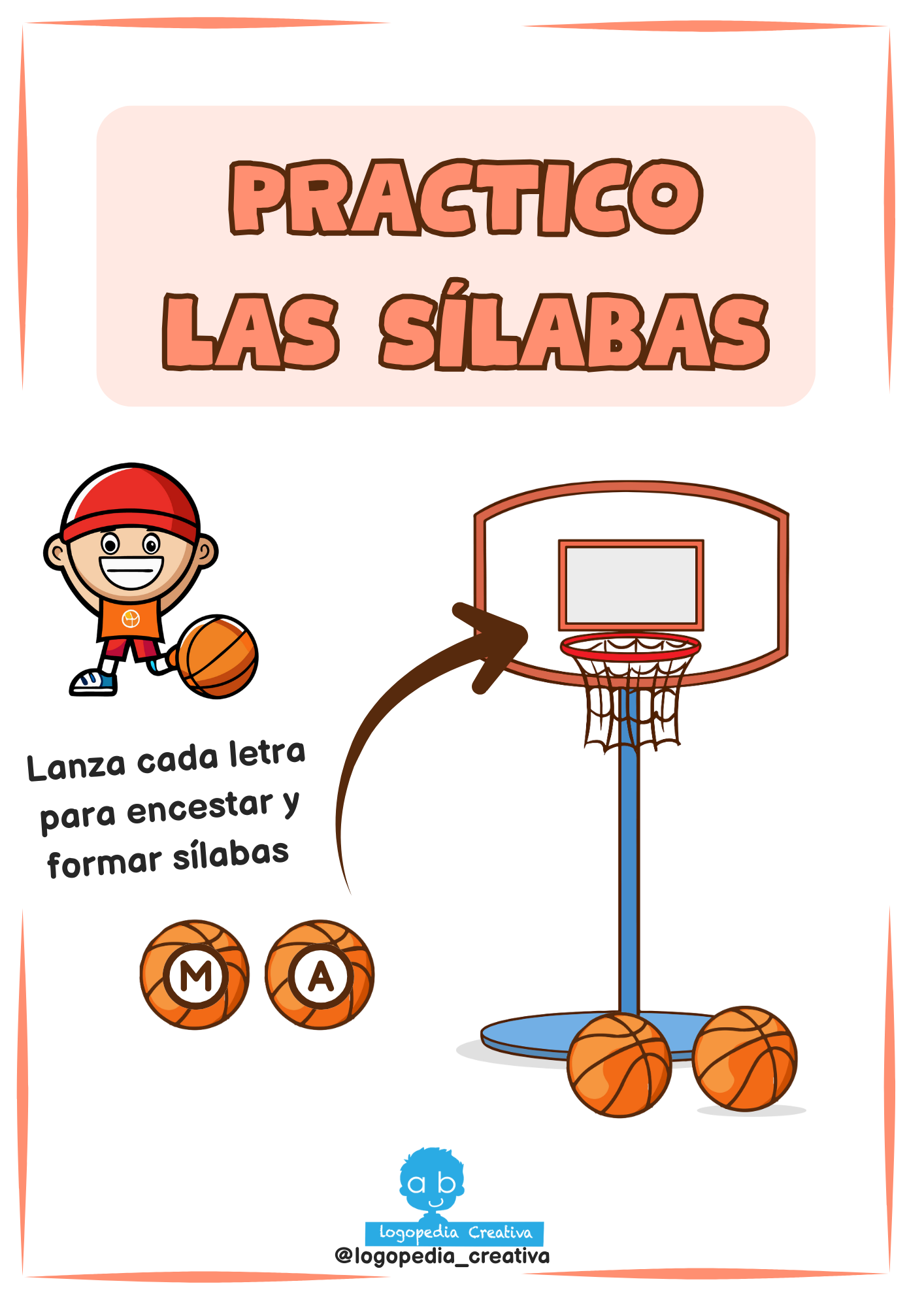Practico sílabas: temática baloncesto
