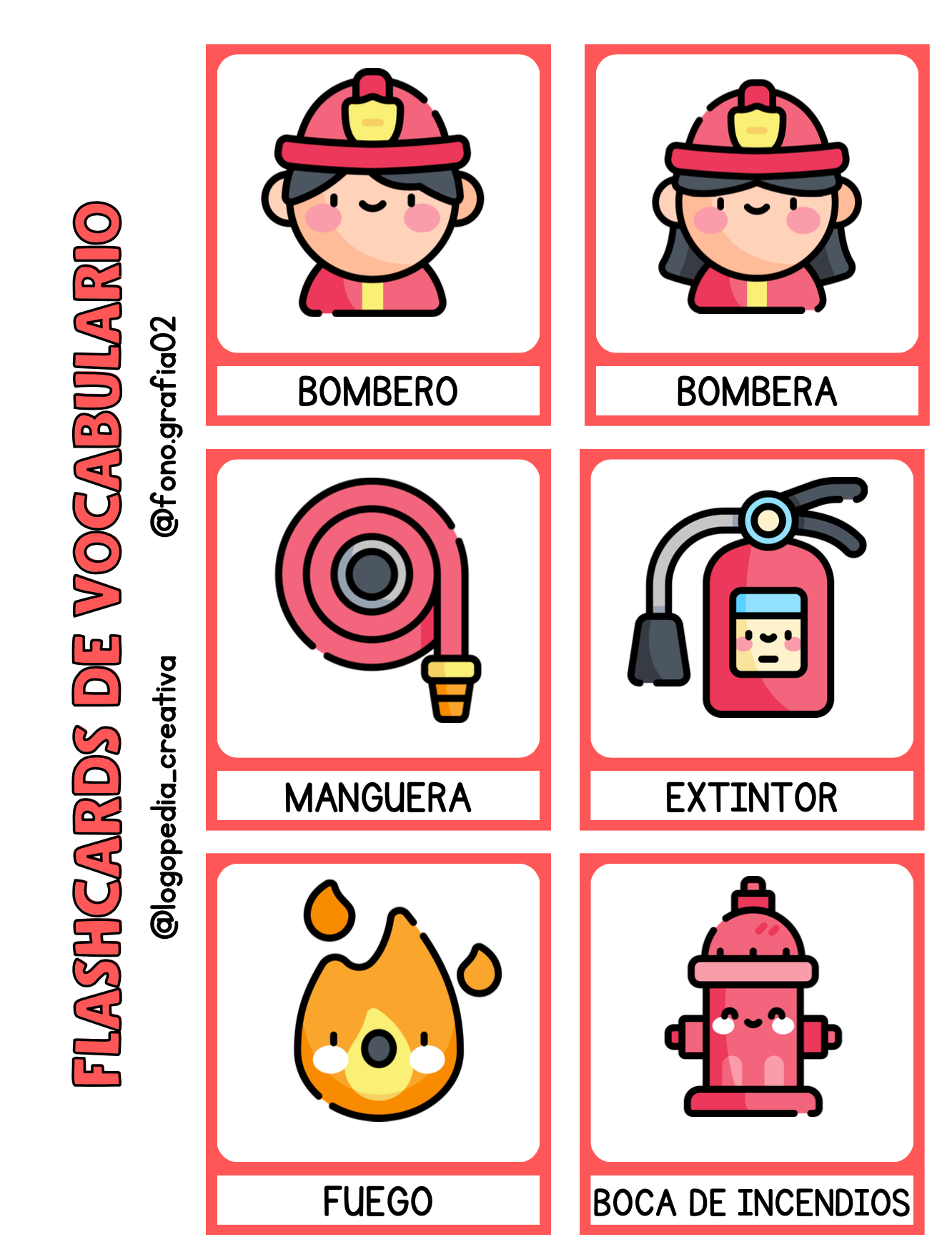 Actividades expresión oral- LOS BOMBEROS/AS