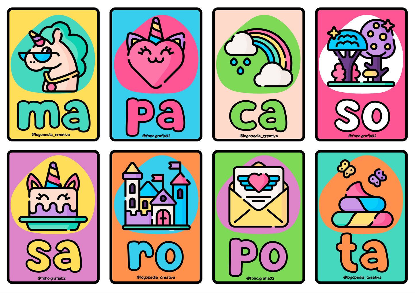 Juego de cartas silábicas