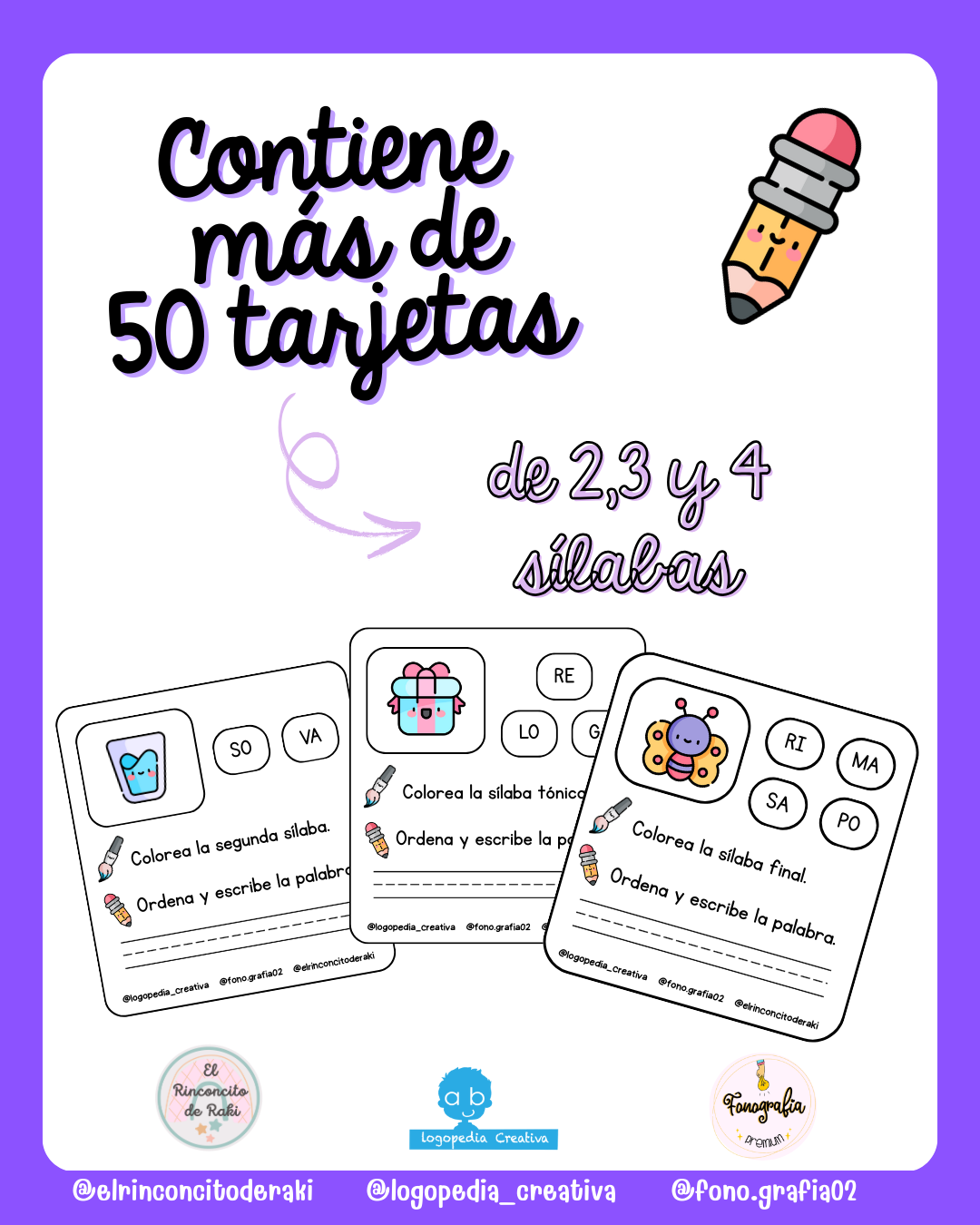 Tarjetario conciencia silábica
