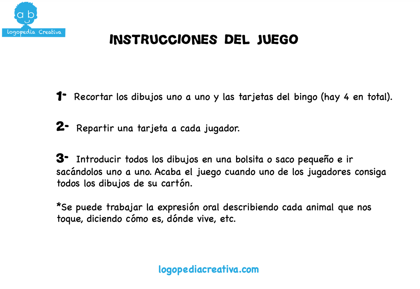 Bingo de los animales