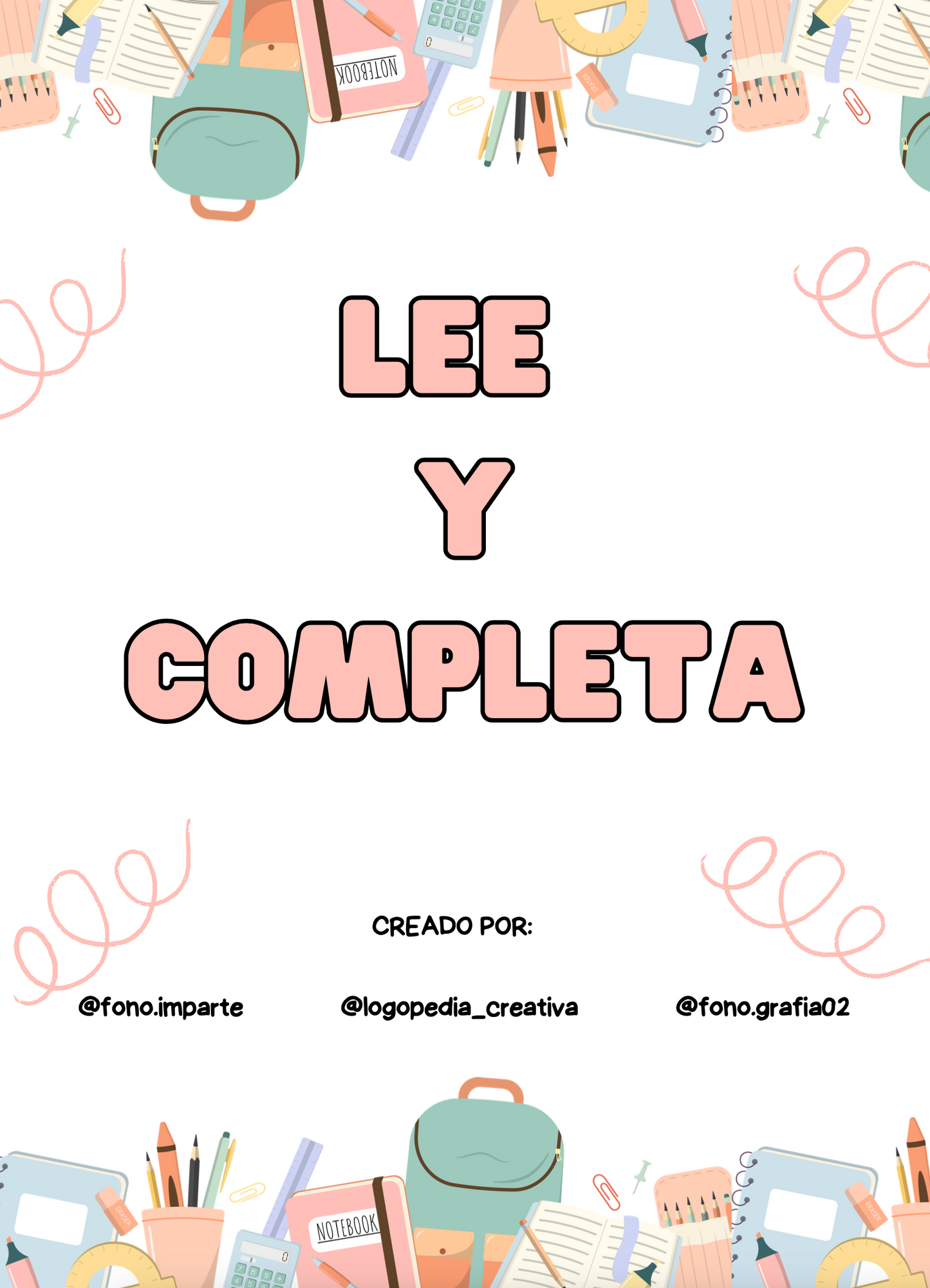 Cuaderno lee y completa