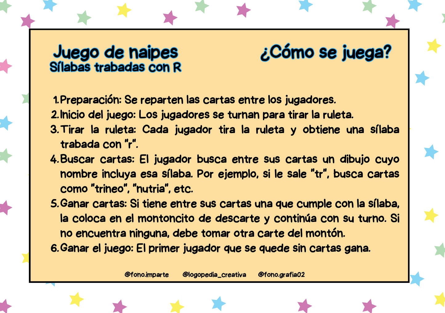 Juego naipes de las trabadas