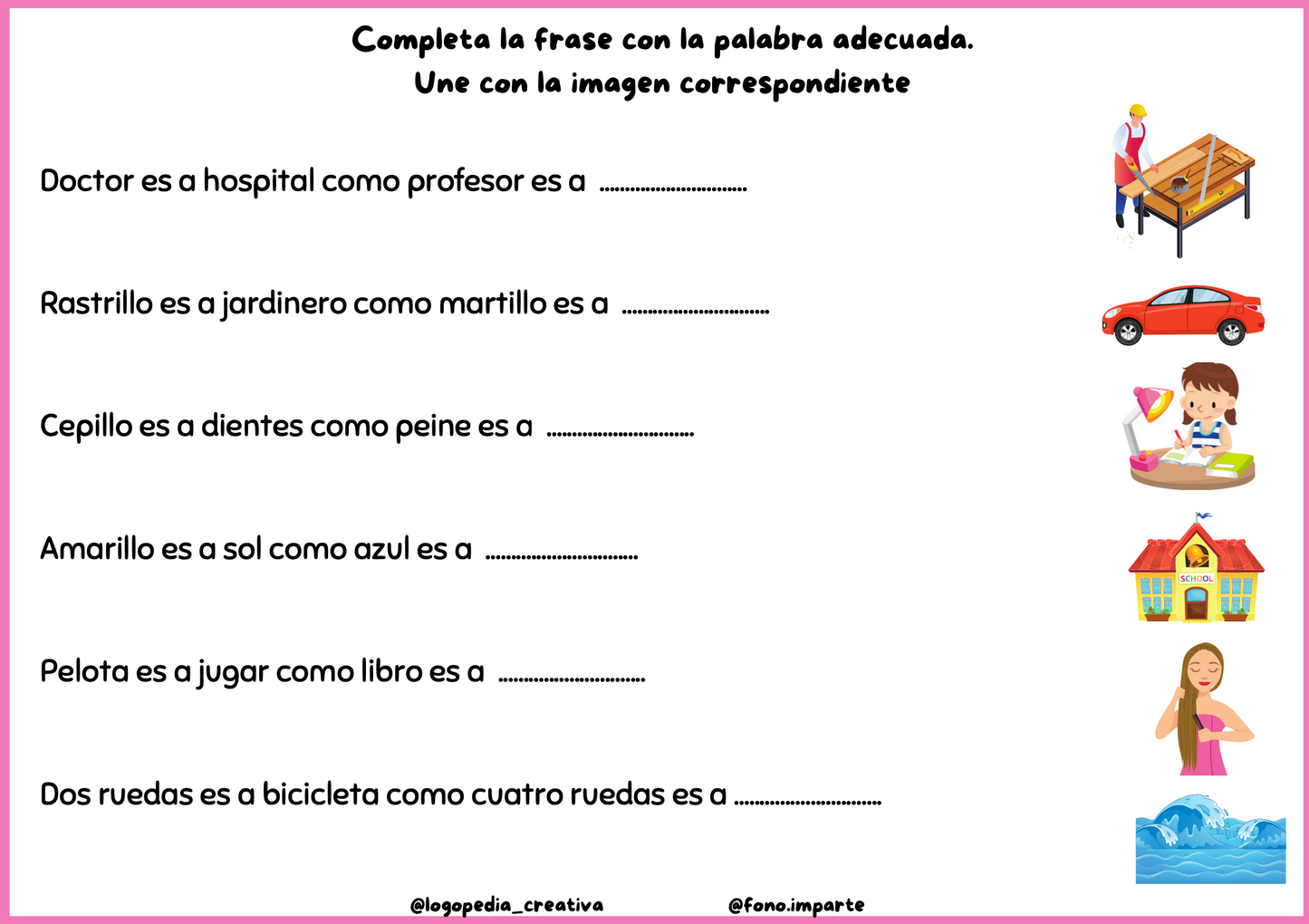 Actividades razonamiento verbal