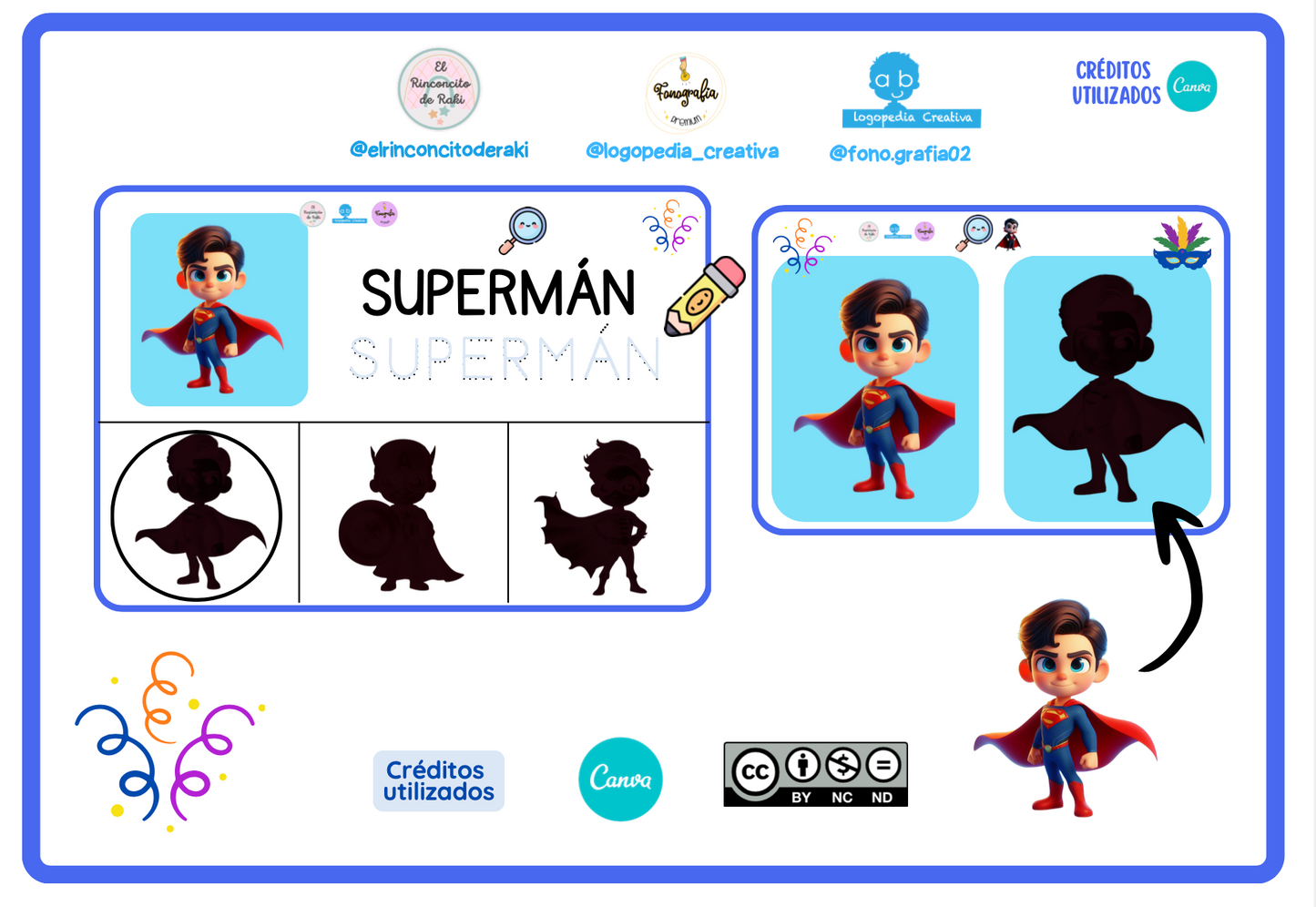 Juegos de atención - disfraces y sombras
