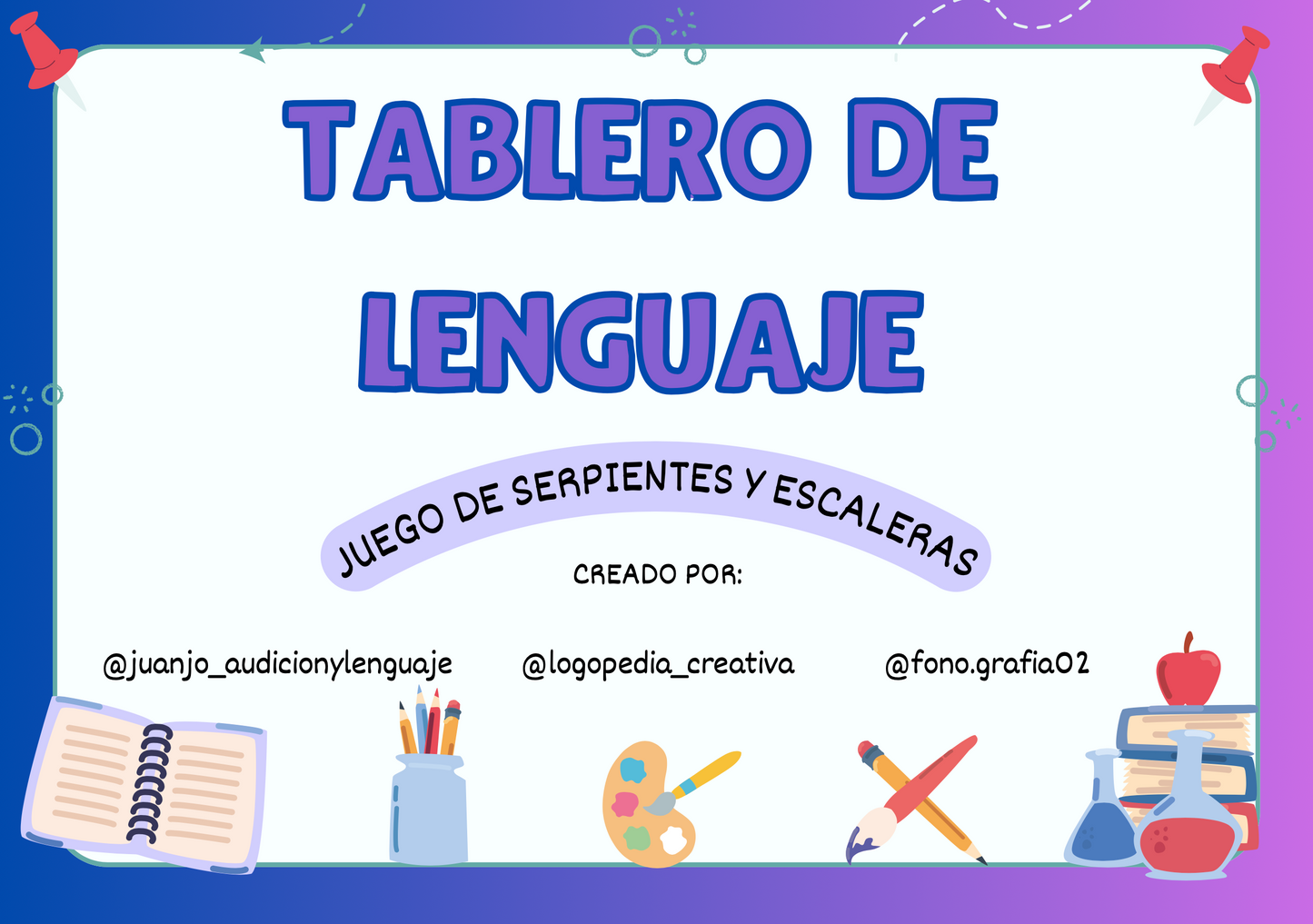 Tablero de lenguaje - serpientes y escaleras