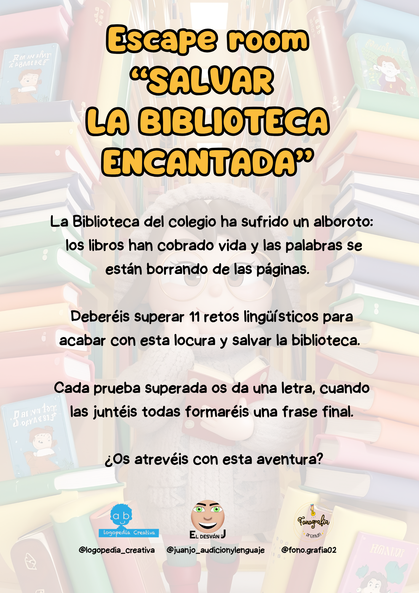 Escape Room: ¡Salvar la Biblioteca Alocada!