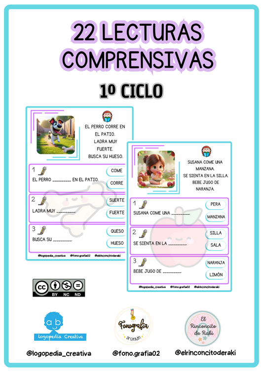 22 Lecturas Comprensivas para Primer Ciclo