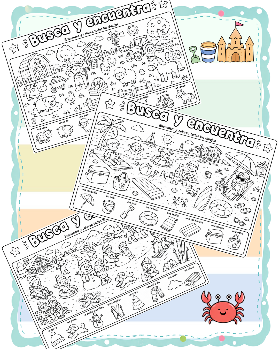 Busca y encuentra: láminas y tarjetas