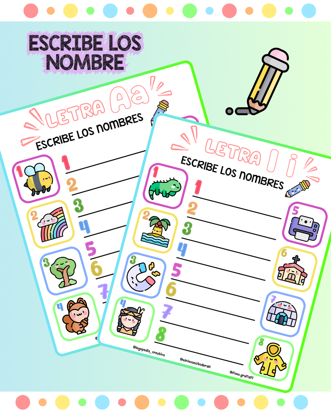 Fichas de vocales