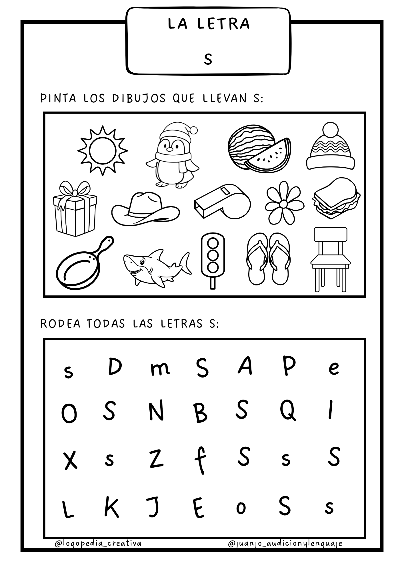 Cuaderno Lectoescritura Letra S