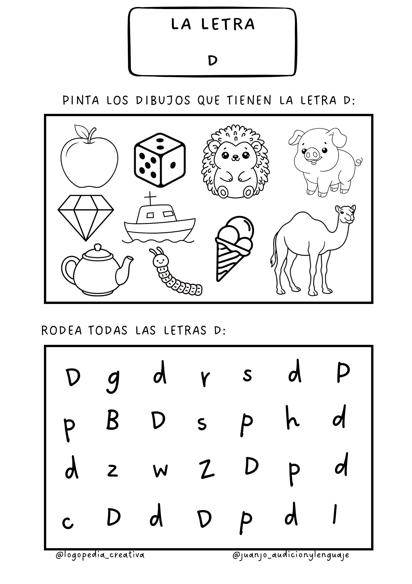 Cuaderno Lectoescritura Letra D
