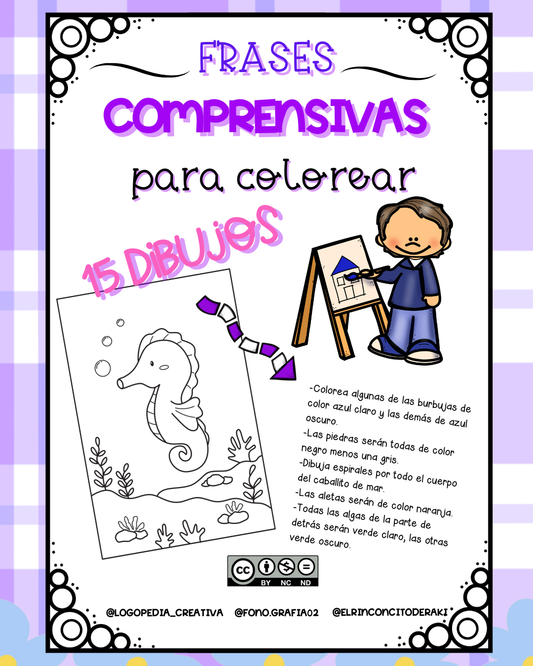 Comprensión Lectora: Dibujos para Colorear