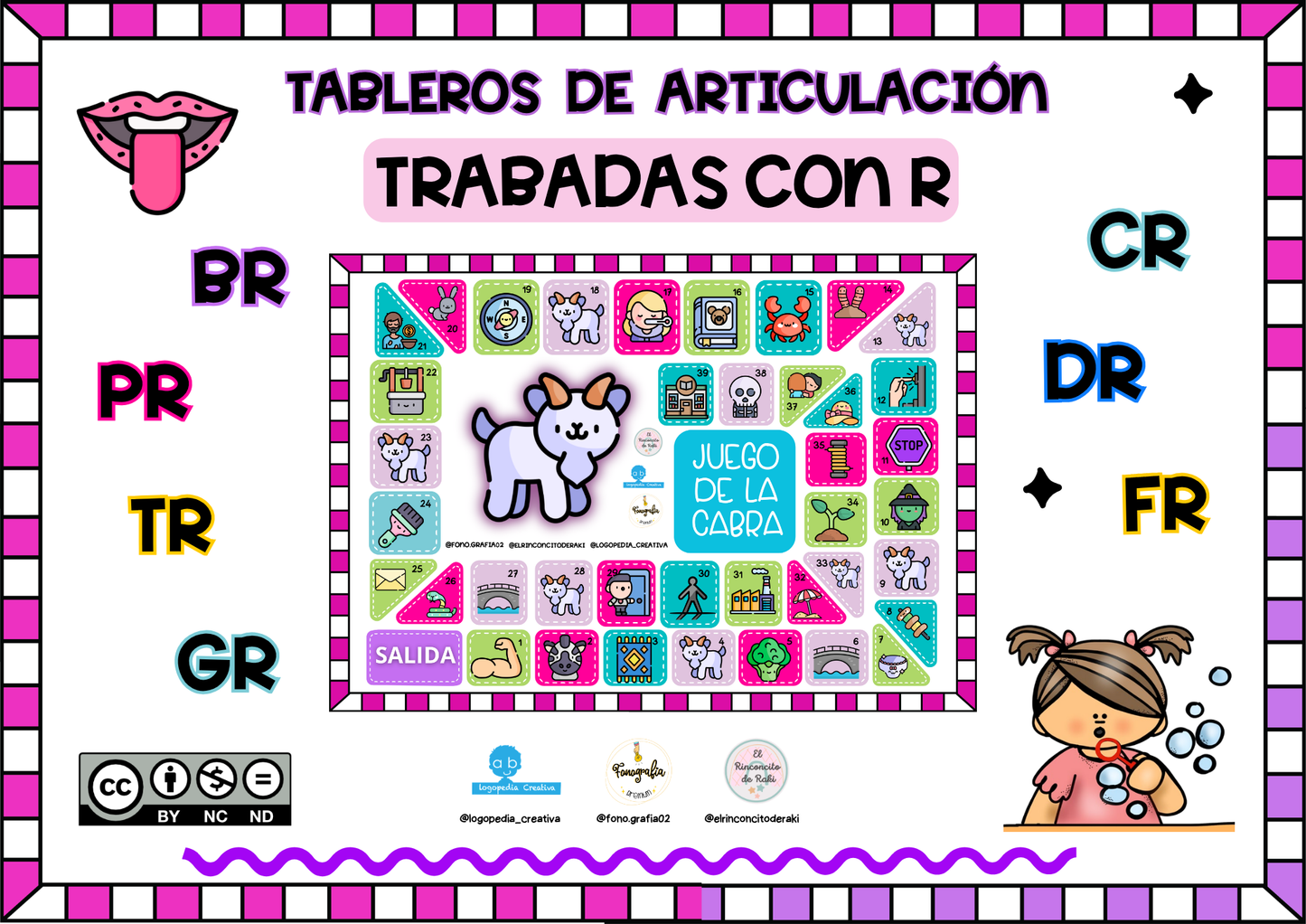 Súper TABLEROS DE ARTICULACIÓN – Sílabas trabadas con R