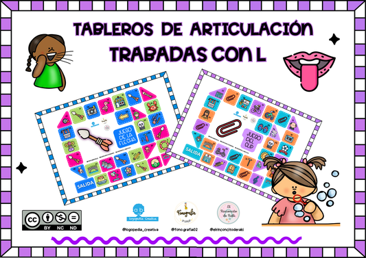 Súper TABLEROS DE ARTICULACIÓN – Sílabas trabadas con L