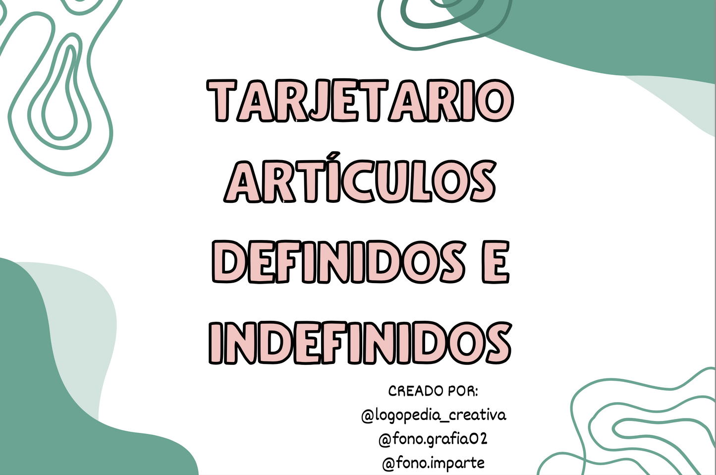 Tarjetario de Artículos Definidos e Indefinidos