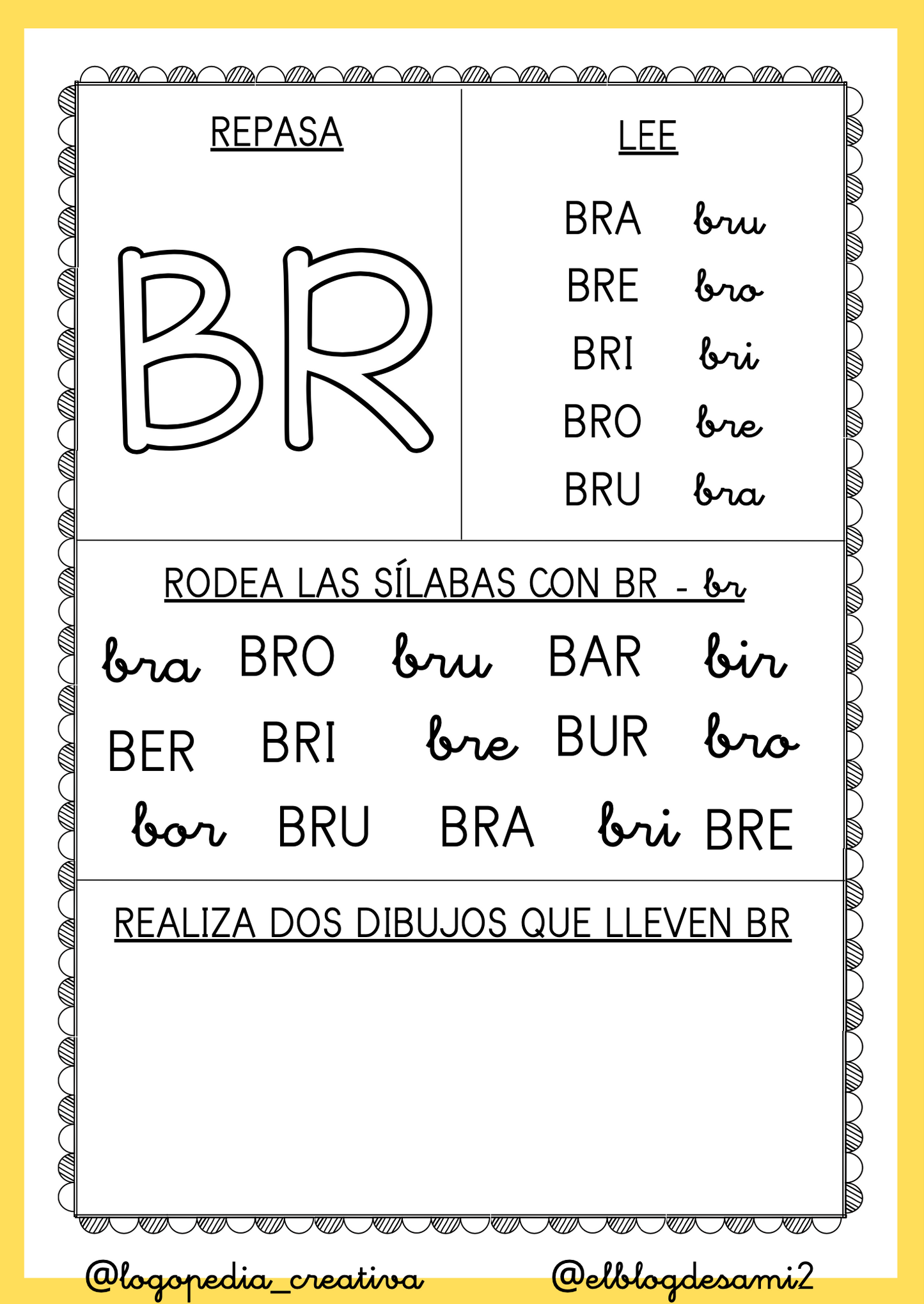 Cuaderno lectoescritura trabadas BL-BR (letra ligada)