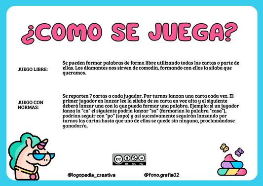 Juego de cartas silábicas