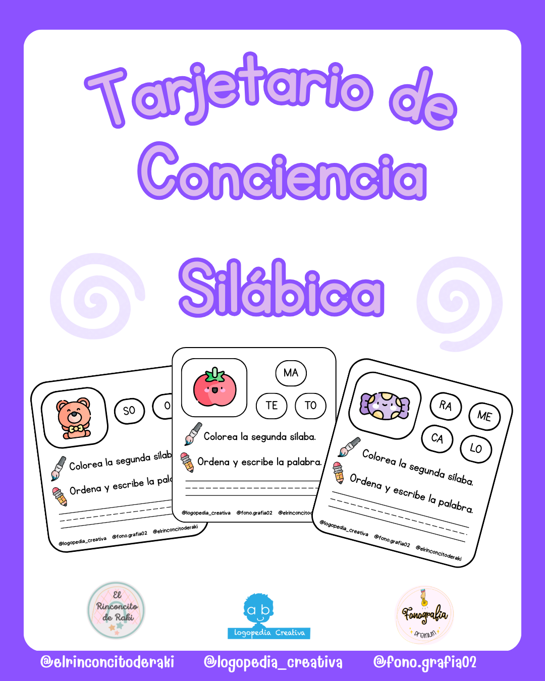 Tarjetario conciencia silábica