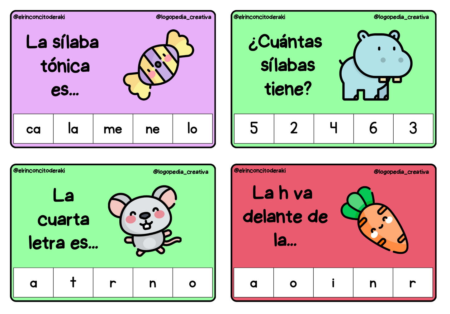 Tarjetas de conciencia fonológica