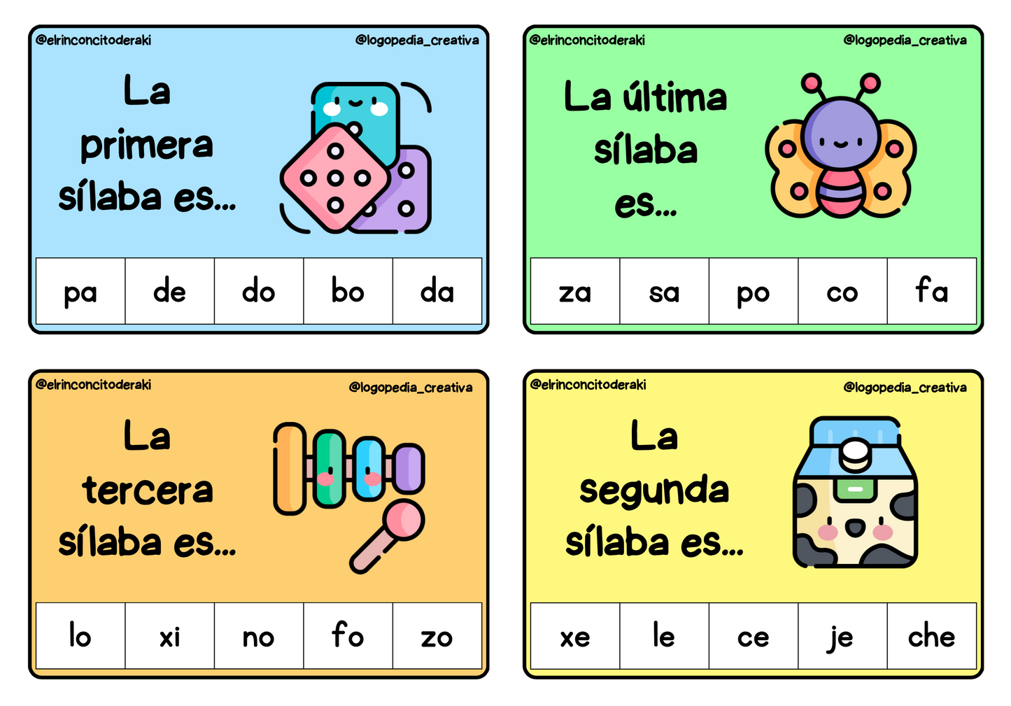 Tarjetas de conciencia fonológica