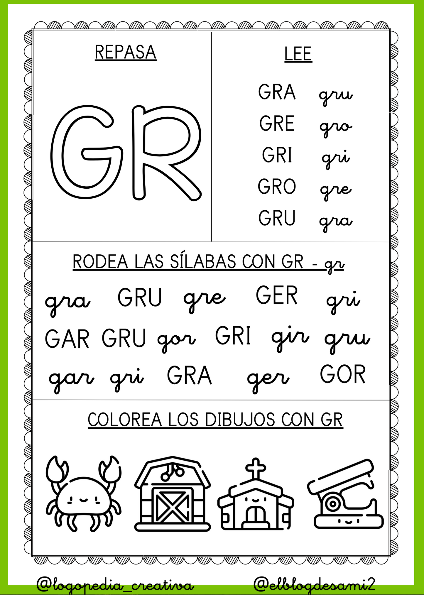 Cuaderno lectoescritura trabadas GL-GR (letra ligada)