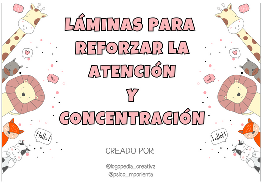 Láminas atención y concentración