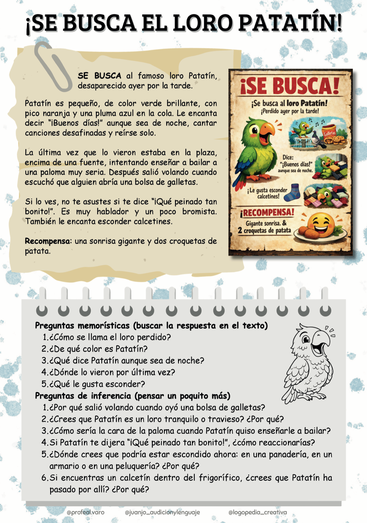 Lecturas Comprensivas + Dibujos