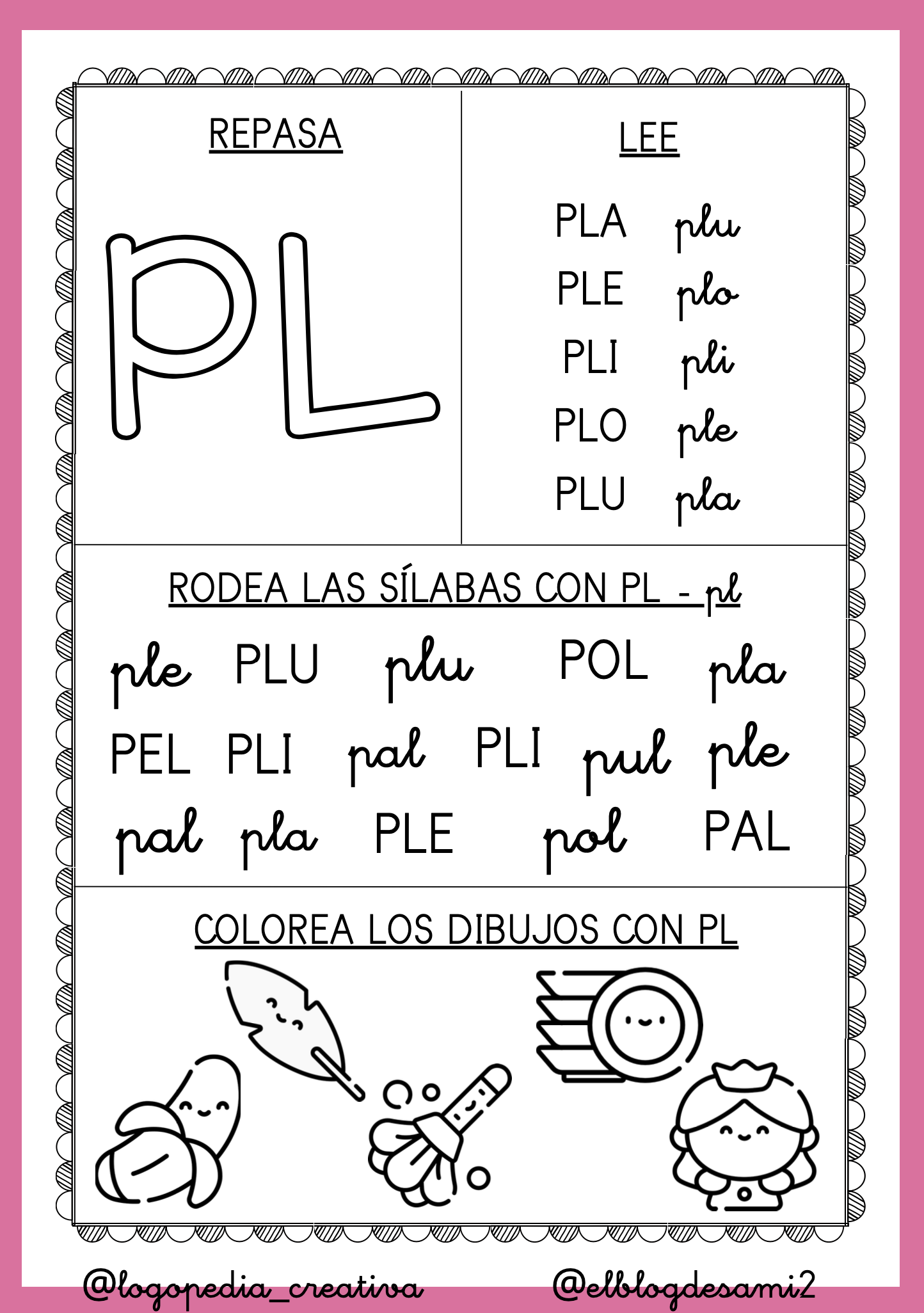 Cuaderno lectoescritura trabadas PL-PR (letra ligada)