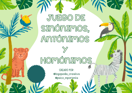 Juego de sinónimos, antónimos y homónimos