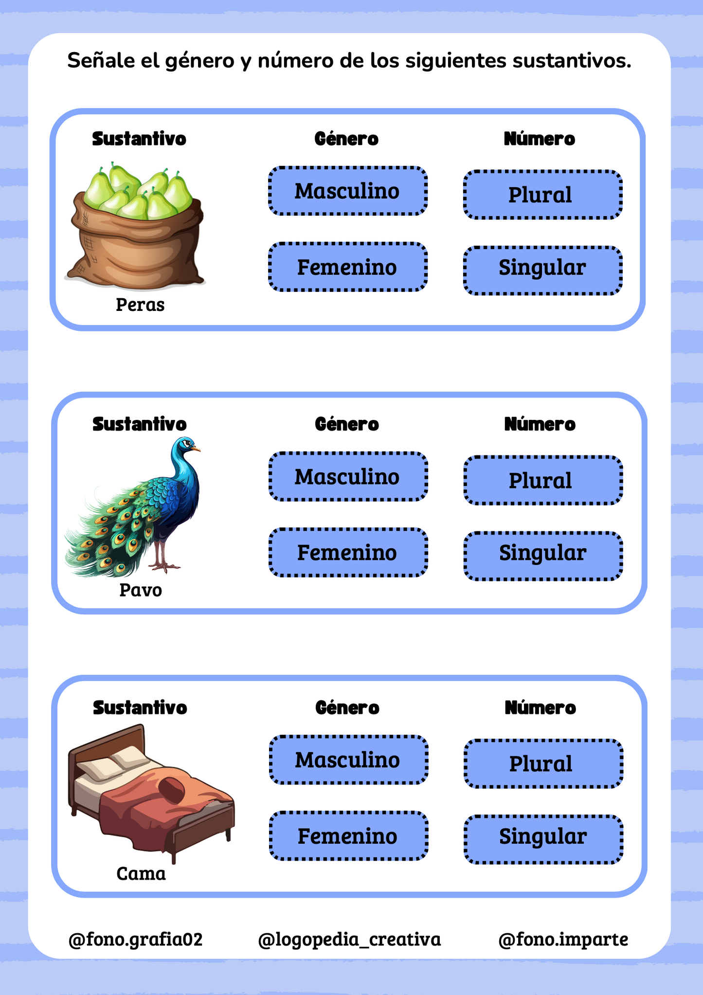 Actividades con sustantivos