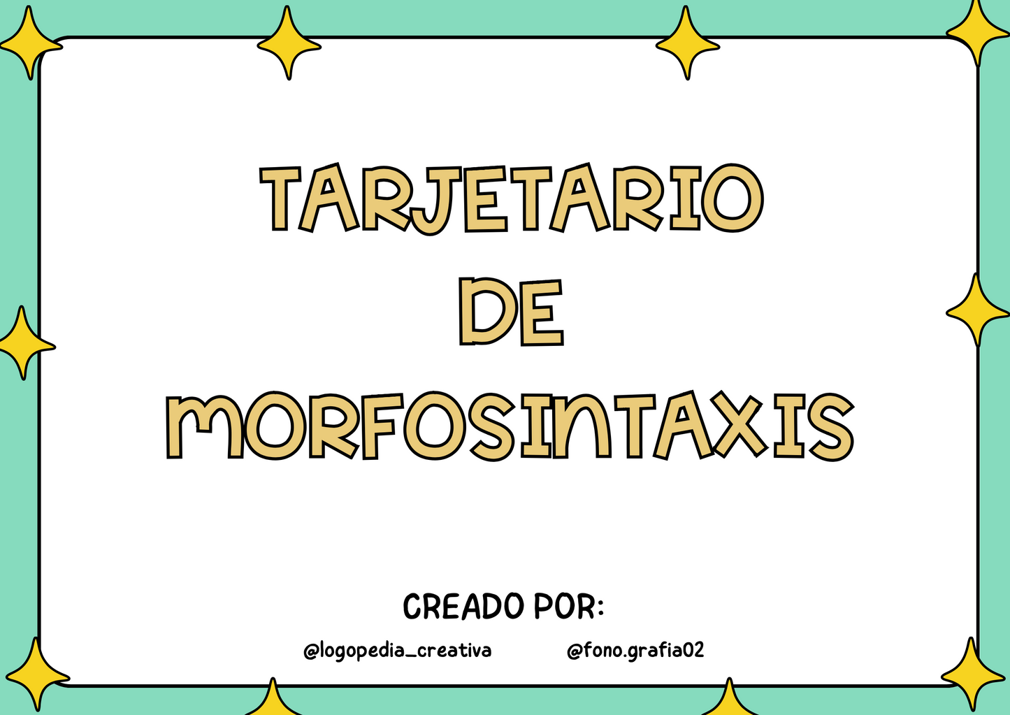 Tarjetario de morfosintaxis