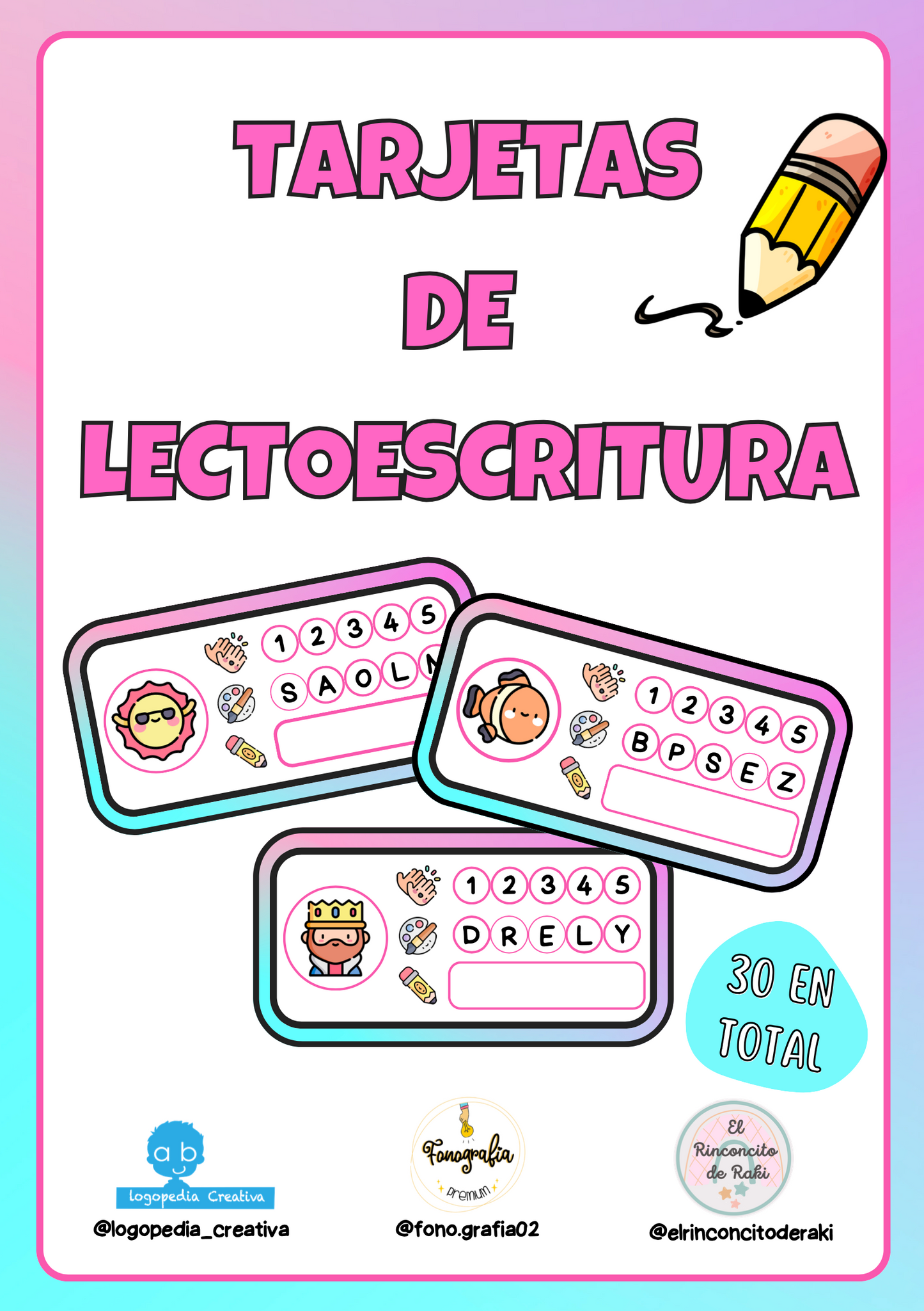 Tarjetas de lectoescritura